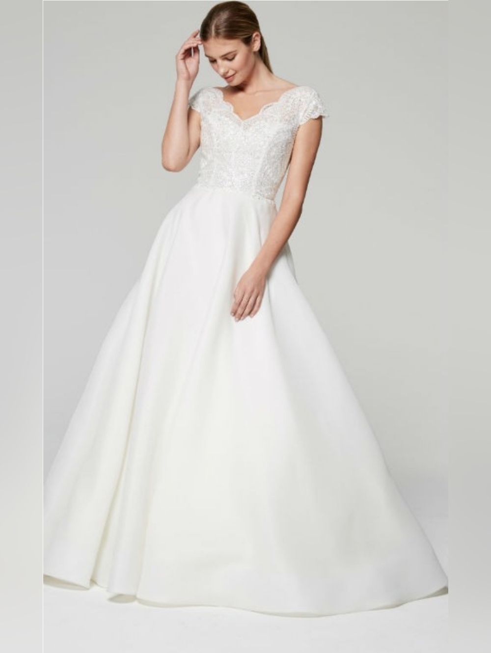 Anne Barge Blue Willow Collection Size 12 Pearl/ivory Lilith Wedding Gown - Picture 3 of 8